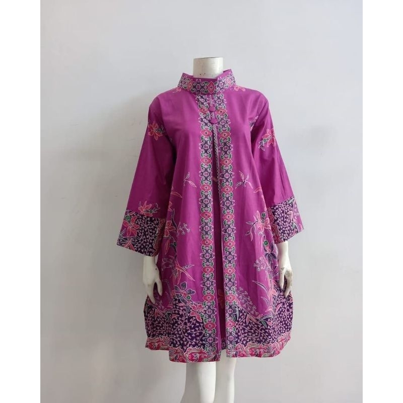 tunik batik kekinian 2022 terbaru//atasan batik wanita modern//baju tunik wanita kantor