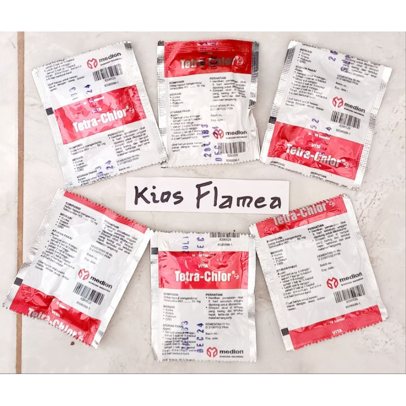 Medion Vita Tetra Chlor Obat Ayam Korisa Kolera Pullorum CRD Snot Pilek Ngorok 10 Tablet Tetrachlor 