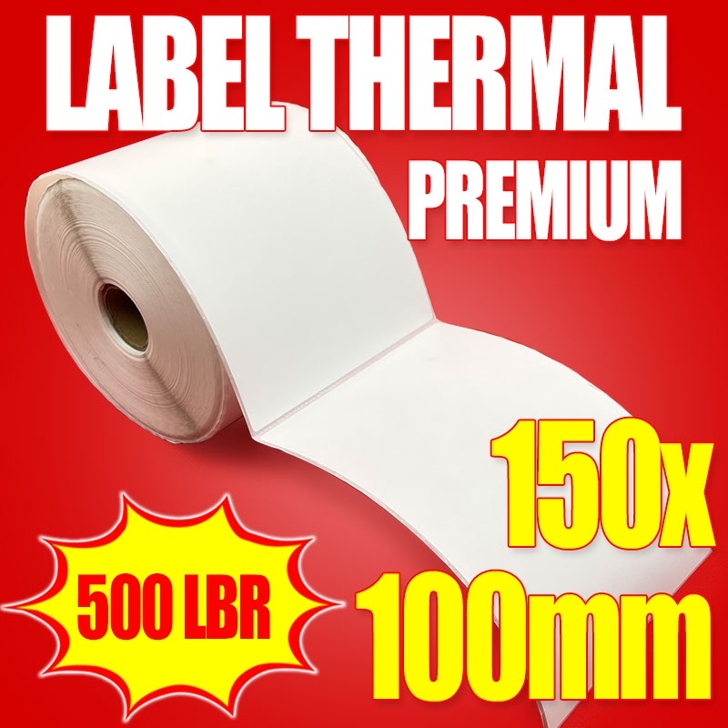 

Label Thermal 100x150mm Roll / Sticker Label Barcode Isi 500pcs Premium Ukuran A6