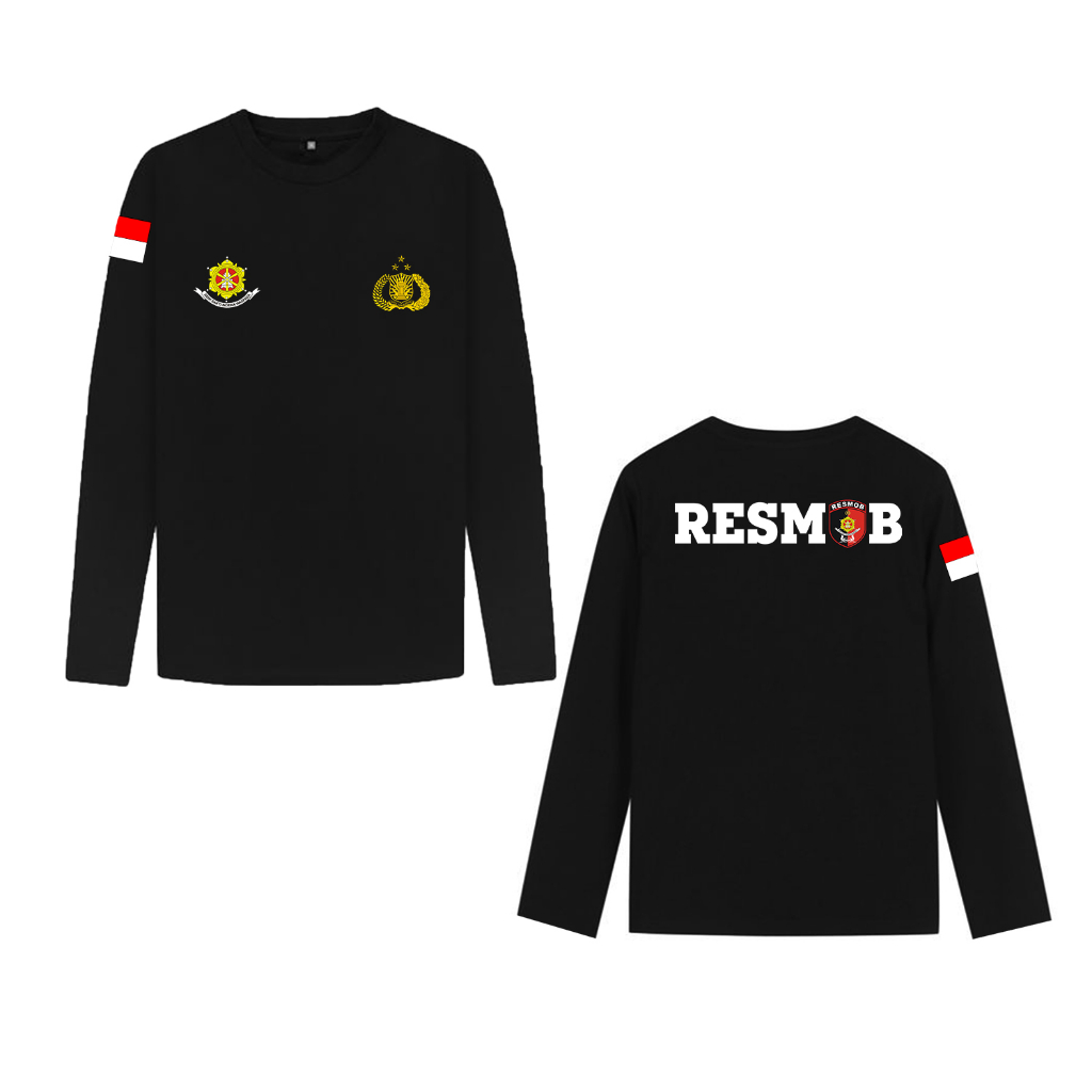 Kaos Atasan RESMOB DEPAN BELAKANG - Kaos Polda Tangan Panjang BERGAYA STORE