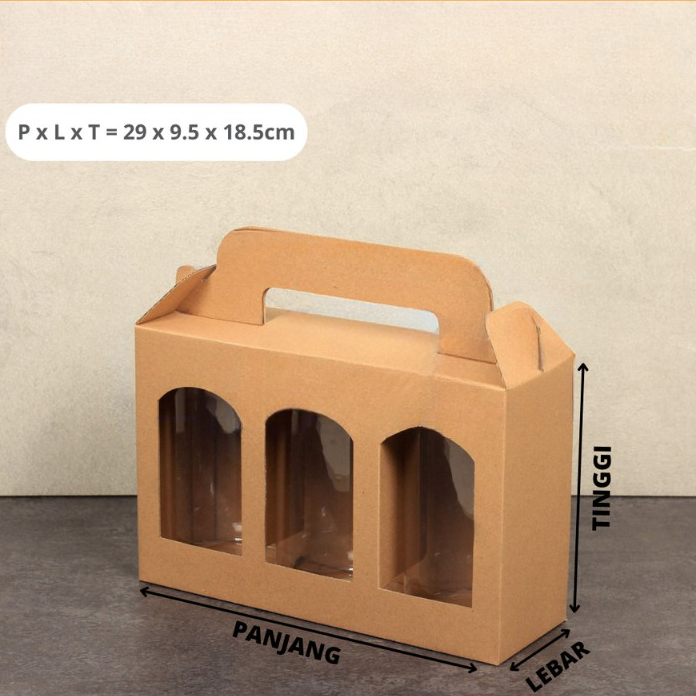 

(10pcs) kardus jinjing toples kue kering 1000ml isi 3 box hampers packaging ukuran 29 x 9.5 x 18.5 cm