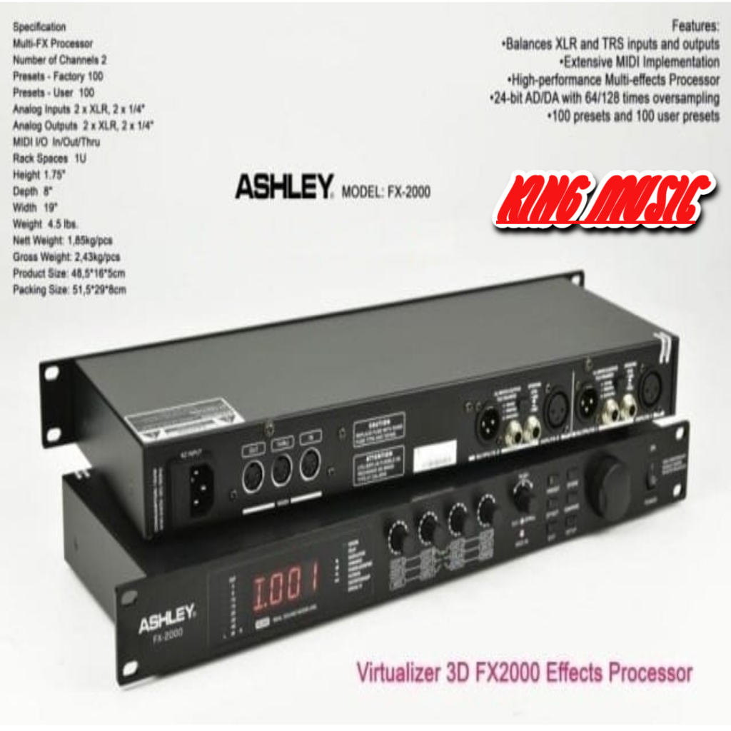 Effect Vocal Ashley FX 2000 Effect Processor FX2000 ORIGINAL