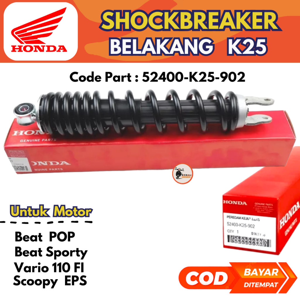 Shockbreake Beat  POP , Vario 110 FI , Beat Sporty , Shock Belakang Scoopy  EPS Kode 52400-K25-902