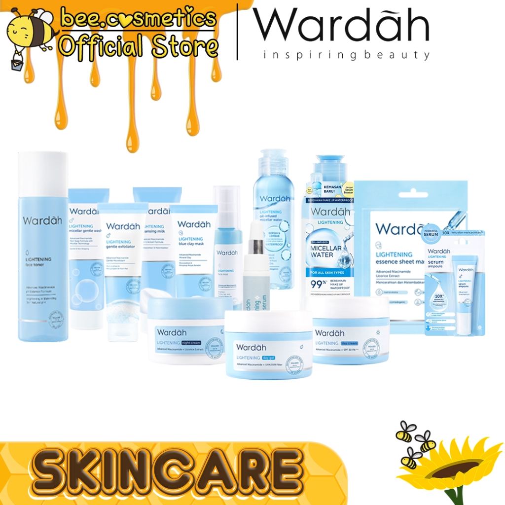 WARDAH LIGHTENING SKINCARE SERIES (BB CREAM / DAY CREAM / DAY GEL / FACE MIST / FACE TONER / GENTLE 