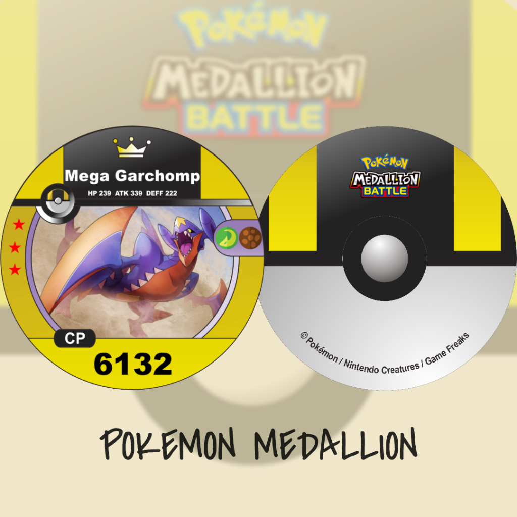 Kartu Pokemon Medallion Kustom Mega Garchomp