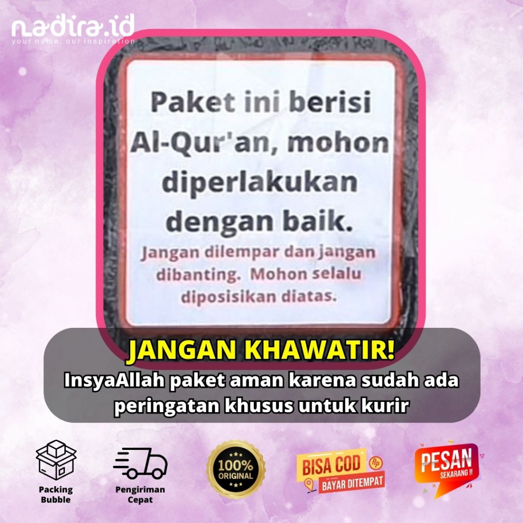 AlQuran Custom Nama (GRATIS TULIS NAMA TANPA PO) Ukuran A5 Desain Cantik Fitur Lengkap Bisa COD desain by Nadira.id