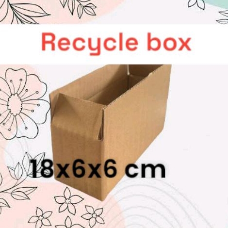 

Kardus packing 18x6x6 cm kerdus daur ulang luar polos dalam sablon