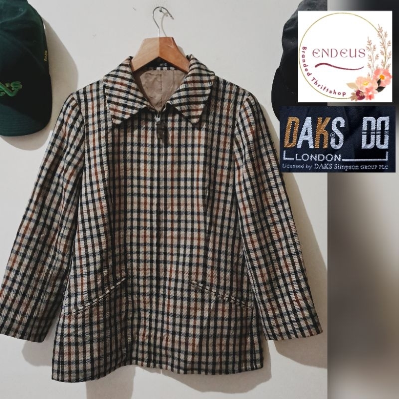 JAKET BLAZER DAKS LONDON SIZE M MOTIF TARTAN