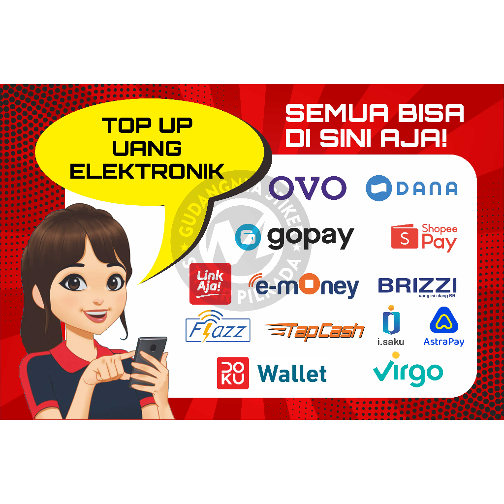 

STIKER VINYL TEMPELAN KONTER E WALLET / TOP UP