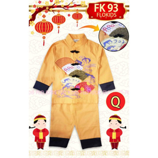 Cheongsam Anak Cowok Impor Baju Imlek CNY Gold