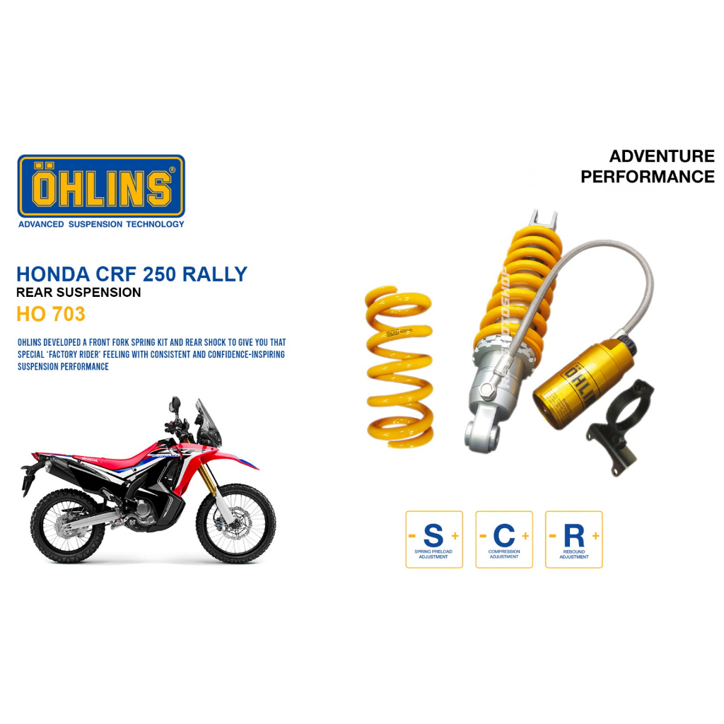 Shock Ohlins Honda CRF 250 Rally Garansi Resmi HO703
