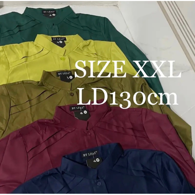 BY LFAZ Kezia Shirt JUMBO LD 130 | Kemeja Kerja - Kuliah - Jumbo Katun Premium Toyobo Atasan  Wanita