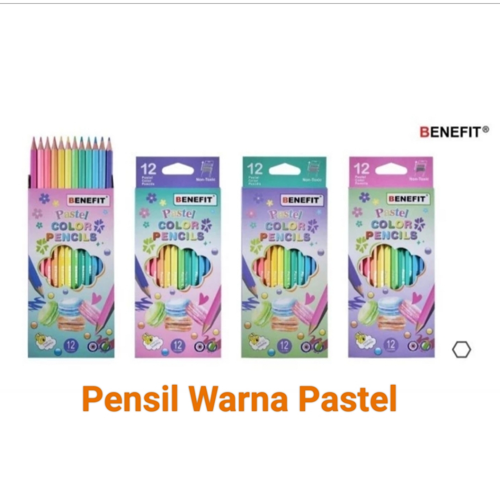 

Pensil Warna Panjang 1288 Pastel Benefit Pastel Color Pencils 12 Warna