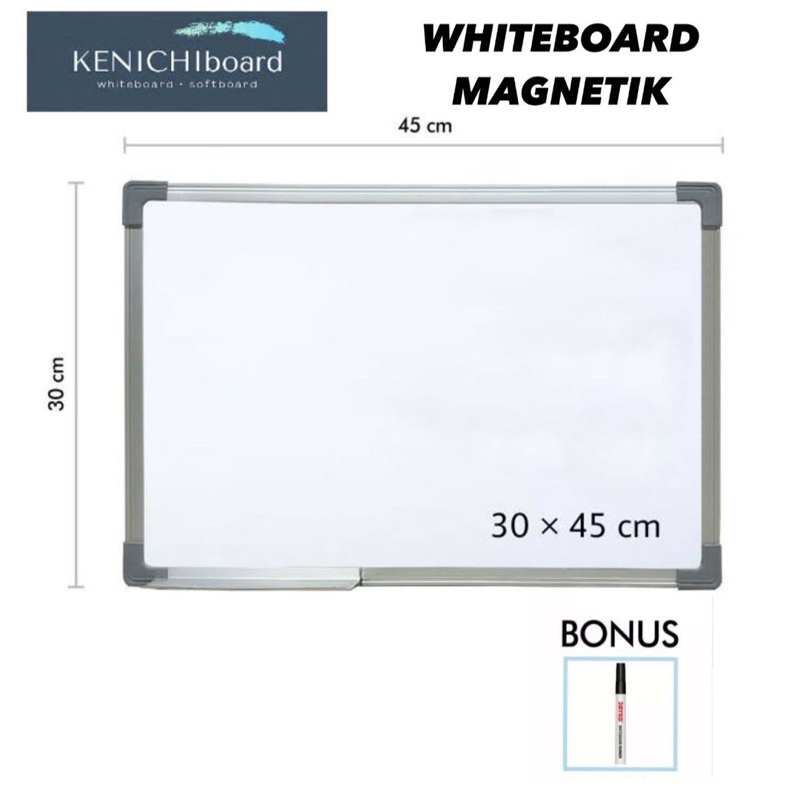 

Papan tulis whiteboard / white board Gantung Magnetik Single face KENICHI 30 x 45