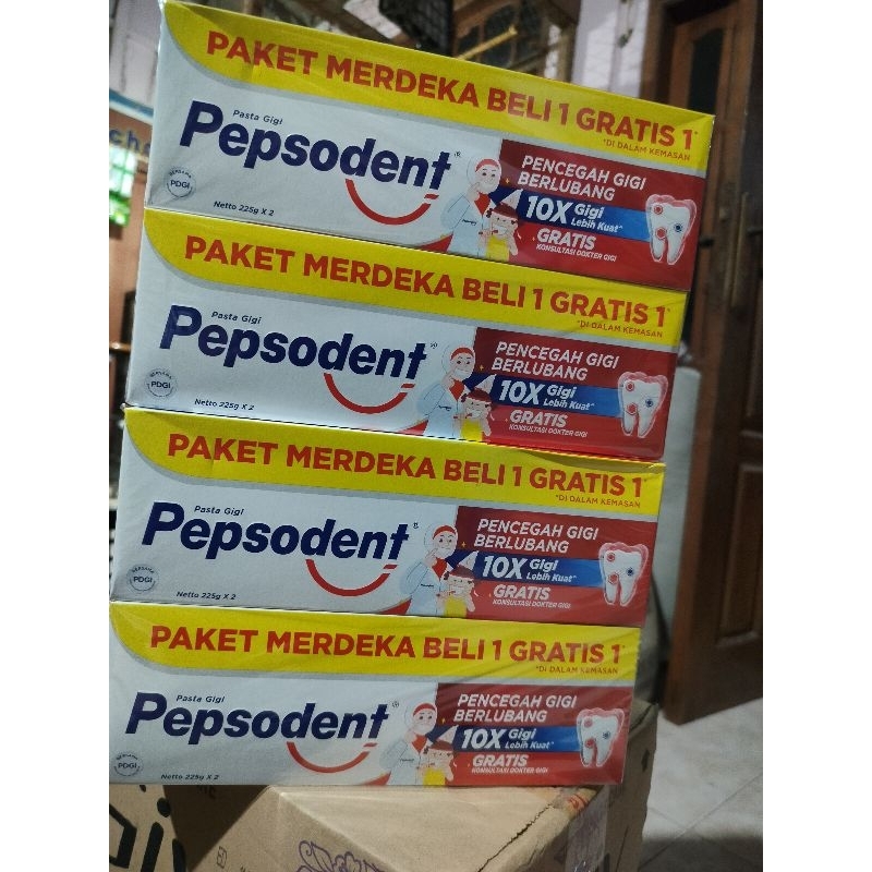 Pepsodent 225gr dpt 2pcs Paket Merdeka