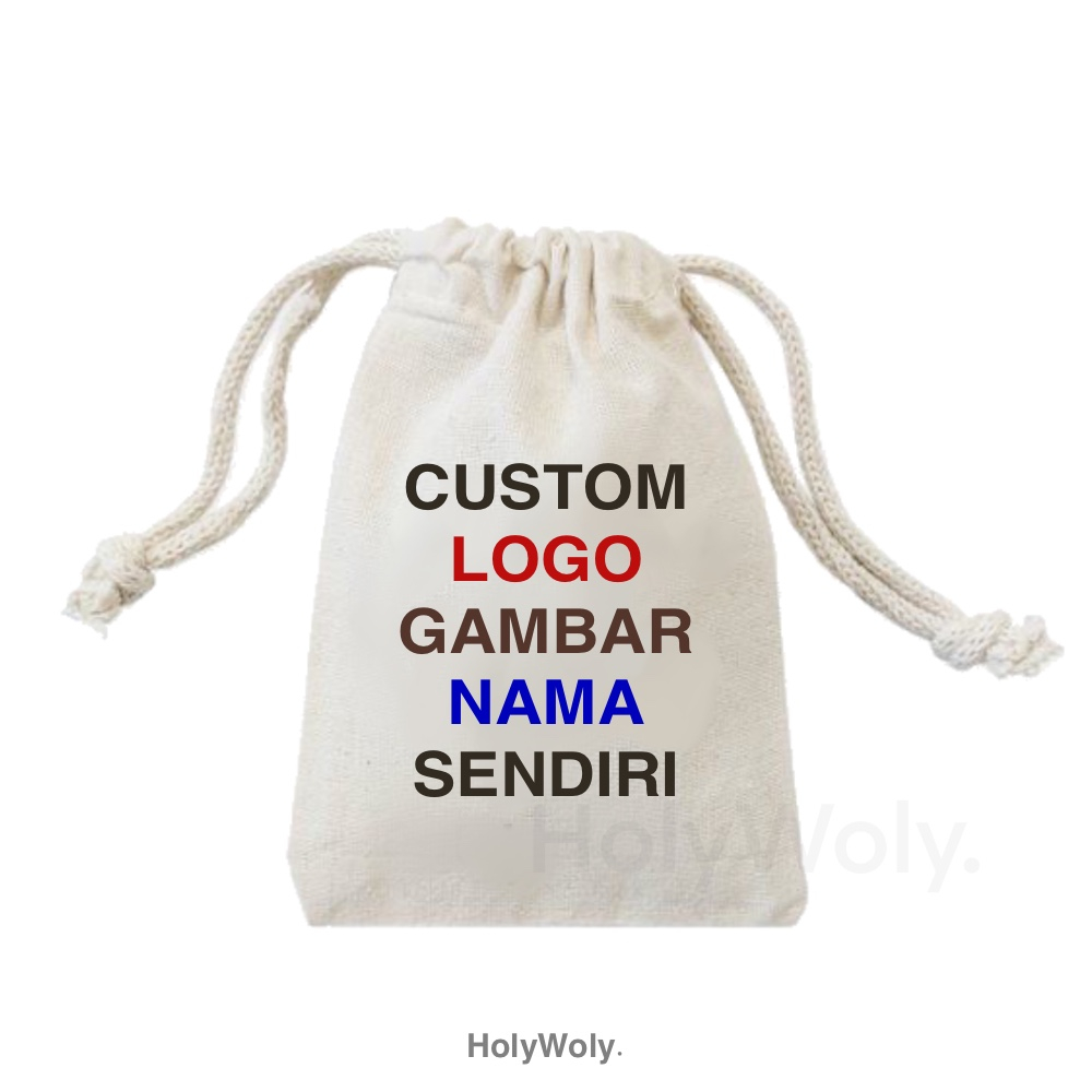 HW POUCH CANVAS SERUT MINI CUSTOM DESIGN SENDIRI / SOUVENIR