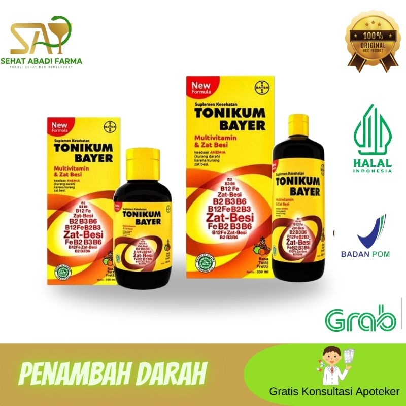 Tonikum Bayer 100ml & 330ml multivitamin kesehatan penambah darah zat besi asli original