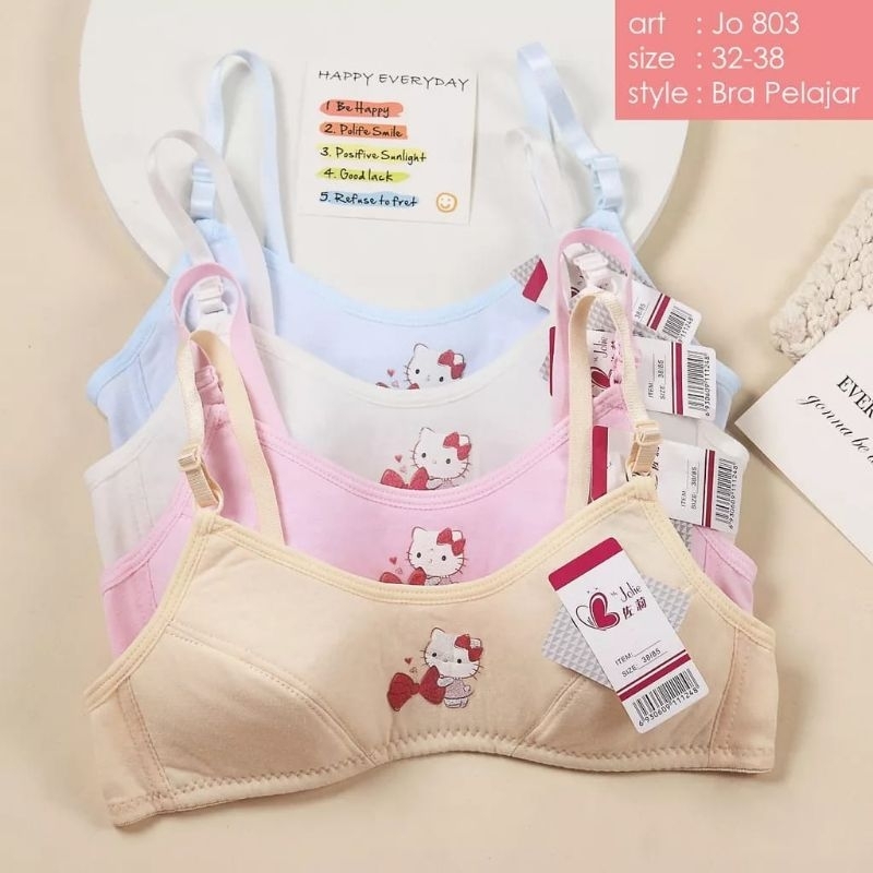 Bh Pelajar Wanita Remaja Import Putih Pink Biru