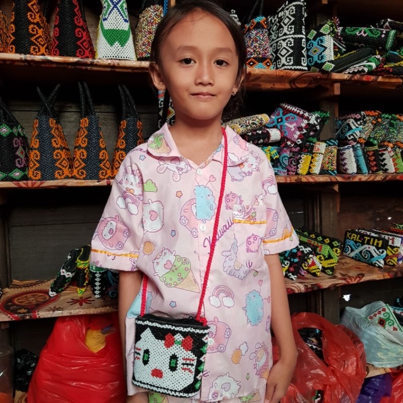 TAS SELEMPANG MANIK HELLO KITTY ANAK LUCU IMUT
