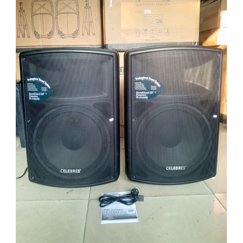 Speaker Aktif 15"inch Celebres 15-1 KBM Full Ram 2x1000watt -- 2buah Speaker