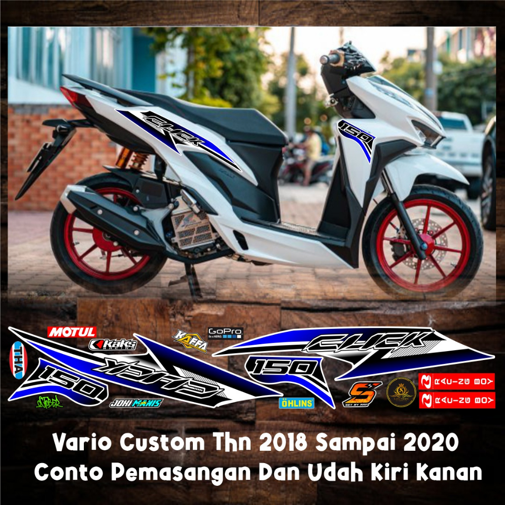 Striping Variasi  Vario 150 New Sticker List Style Stiker Vario Baru Fi New Motif Polet Biru