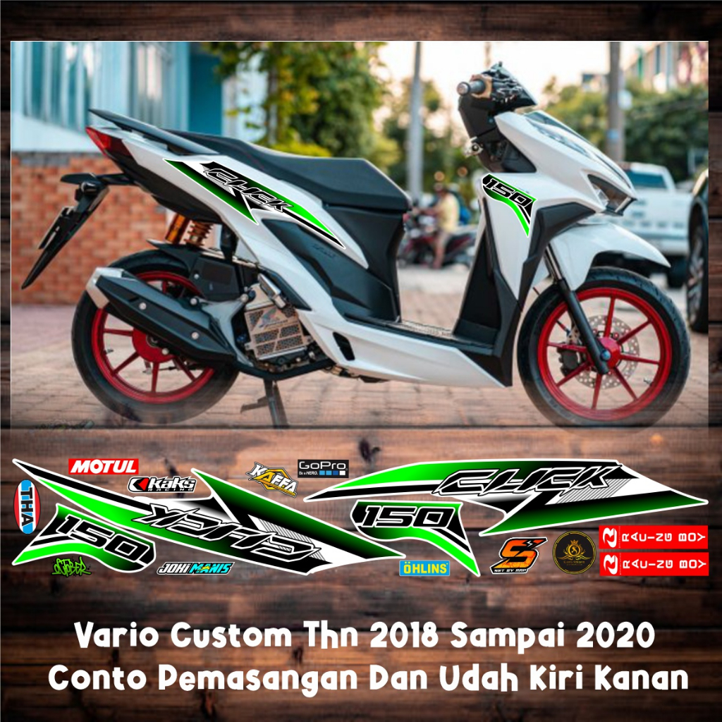 Striping Variasi  Vario 150 New Sticker List Style Stiker Vario Baru Fi New Motif List Hijau