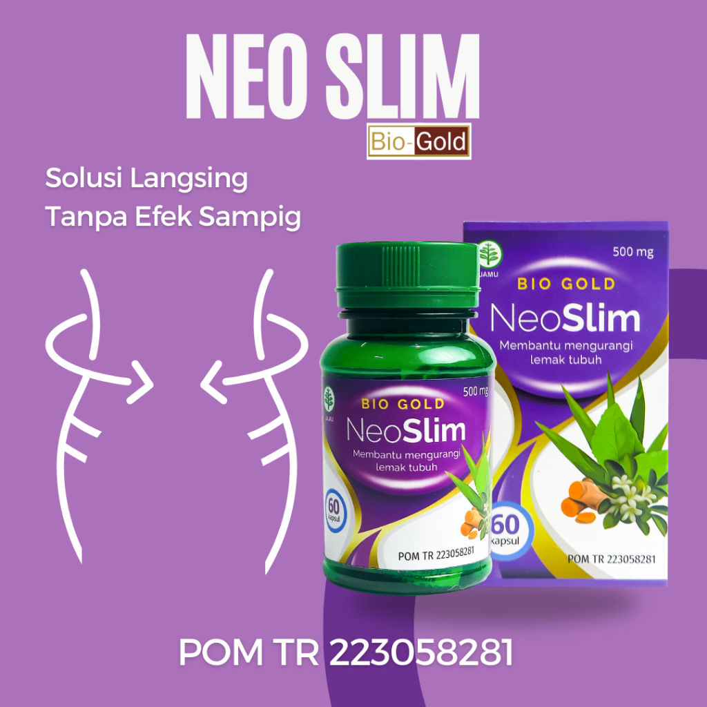 Bio Gold Neo Slim Kapsul Isi 60 Obat Diet Jamu Pelangsing Herbal Halal BPOM