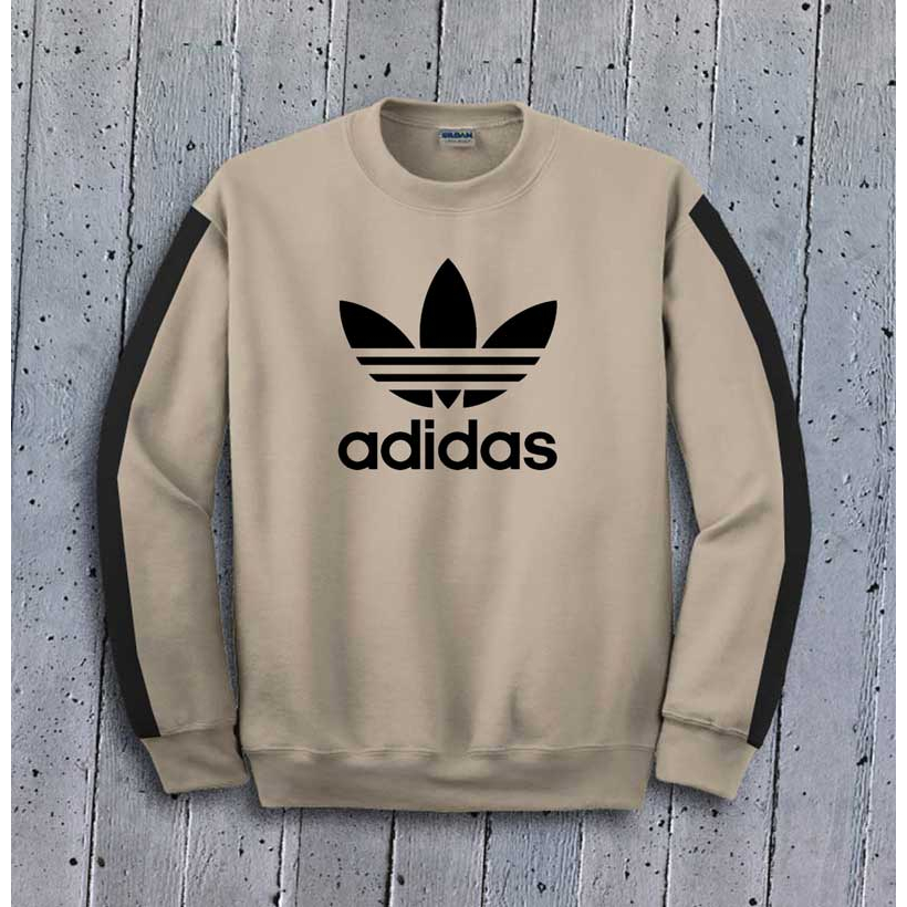 jaket sweater adidas lengan panjang kombinasi 2 warna pria wanita jumbo big size over size