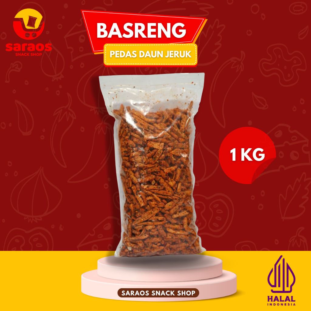 

Basreng Pedas Daun Jeruk 1 Kg Saraos Snack