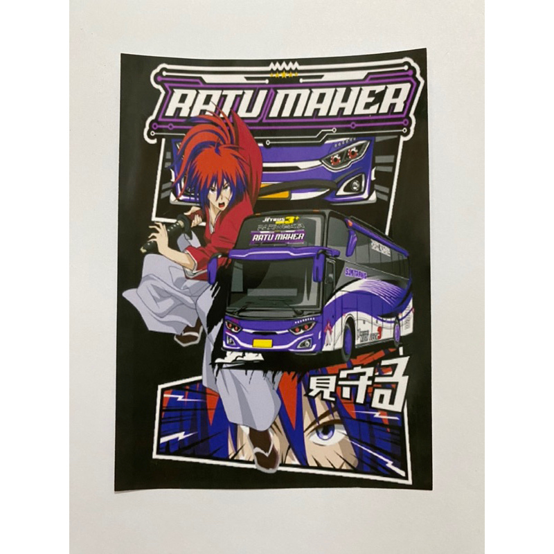 3 pcs Stiker bus sticker bis mania ratu maher ukuran 10x16 cm