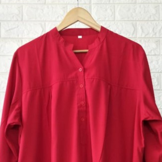 Trend Style Tunik Kaos Polos Jumbo Merah Cabe - 6L
