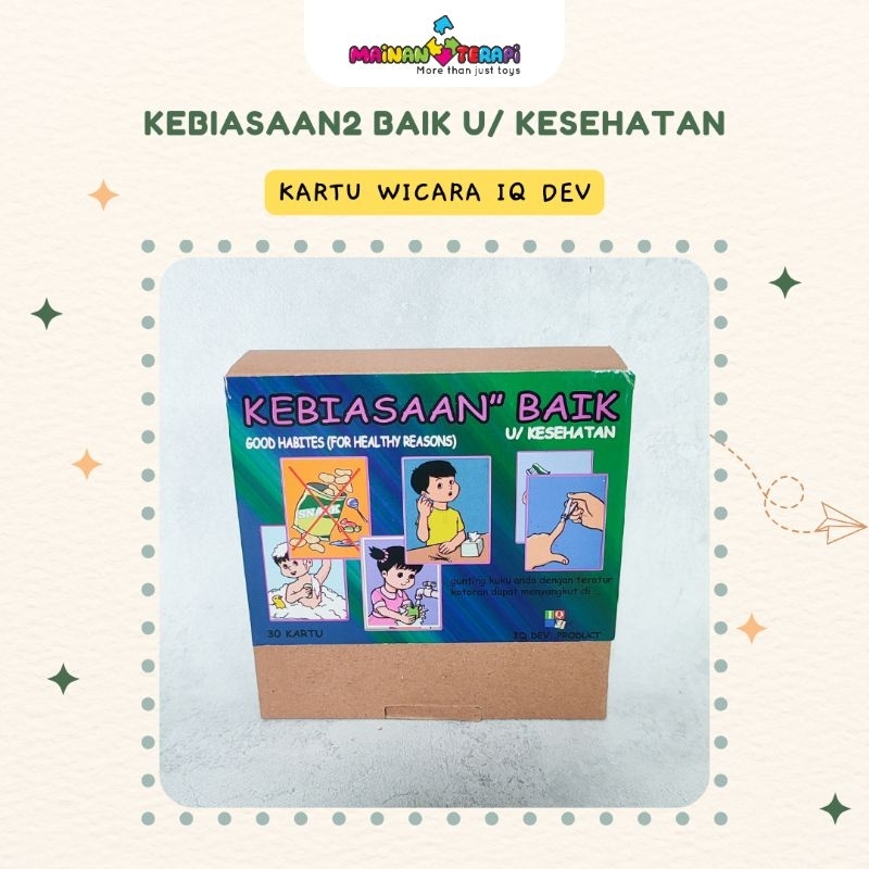 Mainan Terapi IQ DEV Kartu Kebiasaan Baik Untuk Kesehatan Kartu Terapi Bicara Flashcard Kartu Bicara