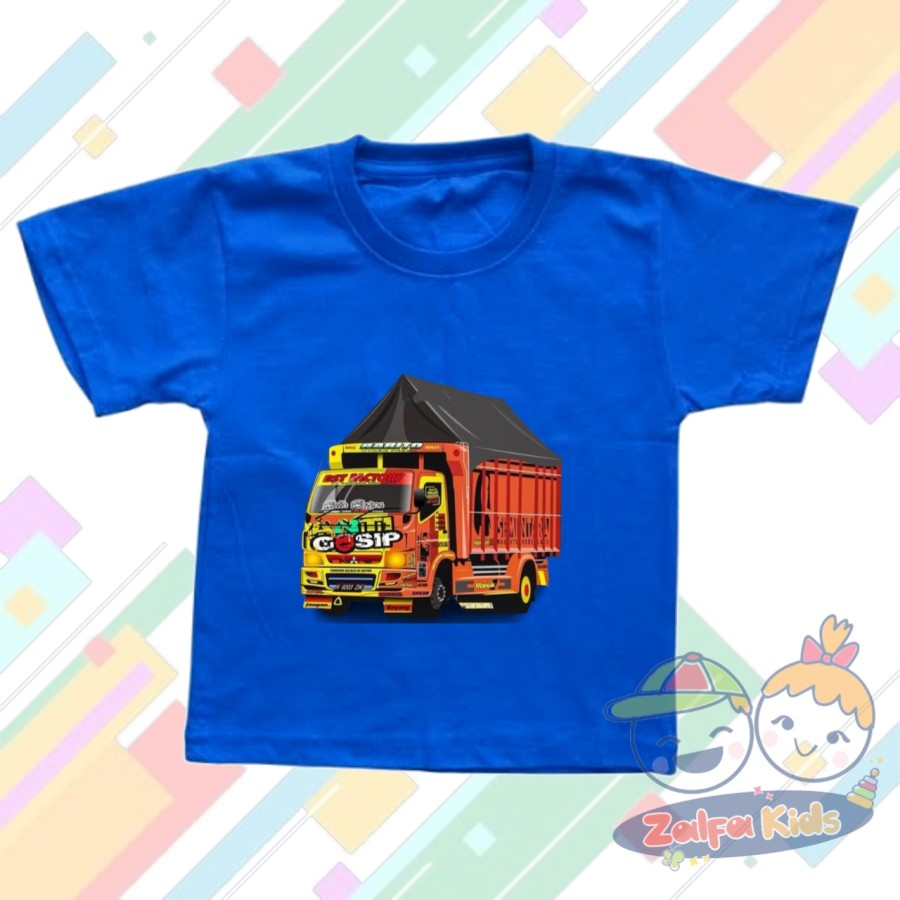 BAJU KAOS ANAK LAKI-LAKI TRUK OLENG ANTI GOSIP BISA PAKAI NAMA