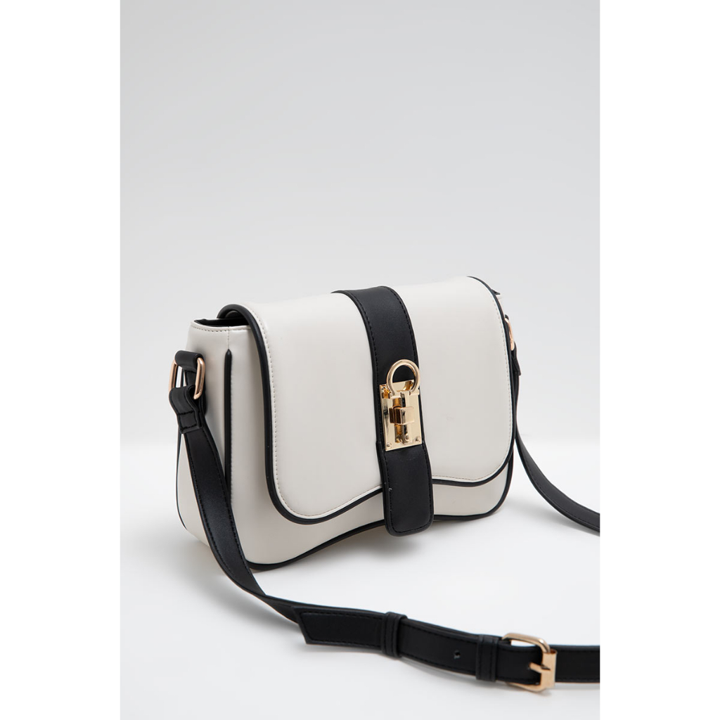 Tas Berrybenka - Rubi Sling Bag White Black