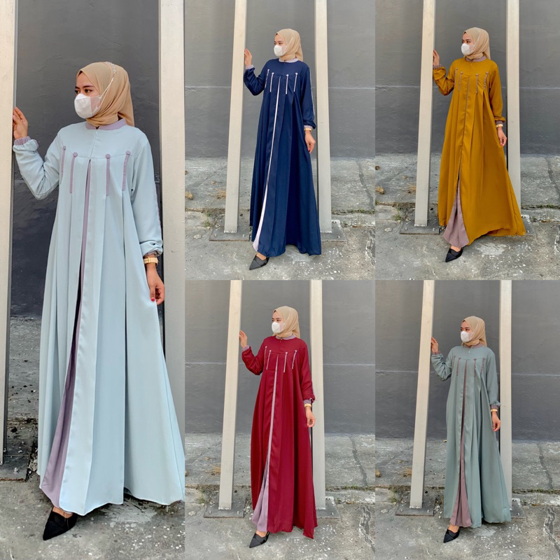Laura dress gamis polos