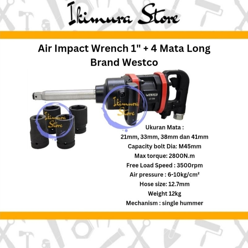 Air Impact Wrench 1 inch / Alat Buka Baut Truck Bor Angin 1"
