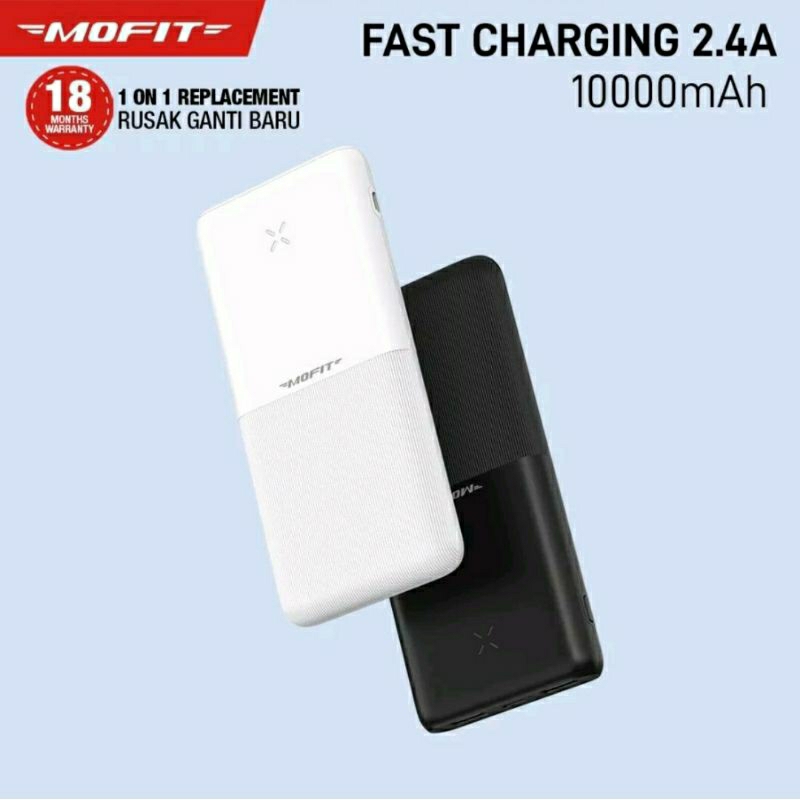 Powerbank Super Slim Mofit M11 NEW 10000MAH Dual Output 2.4A