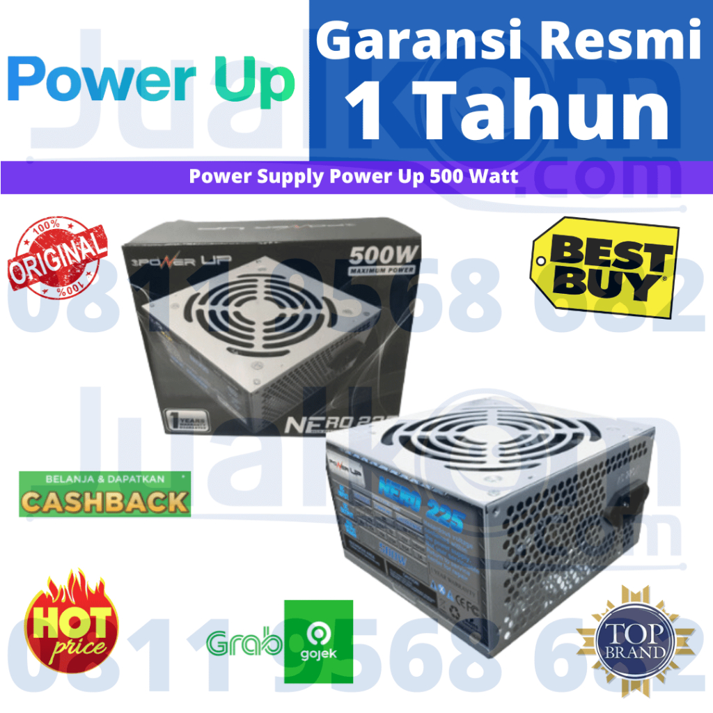 Power Supply Power UP 500w PSU Power-UP 500 Watt Resmi