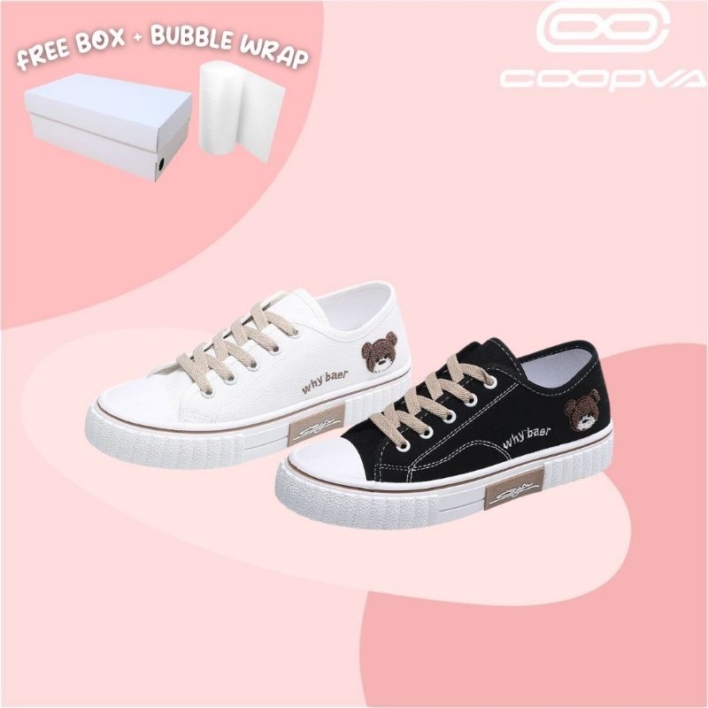 FREE BOX + BUBBLE WRAP SEPATU SNEAKERS IMPORT BEAR CANVAS.