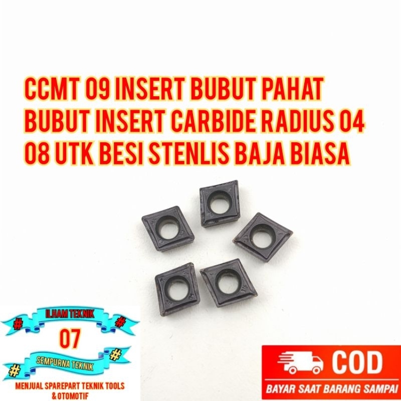 CCMT 09 Insert bubut Pahat bubut Insert carbide radius 04 08 Utk besi Stenlis Baja biasa
