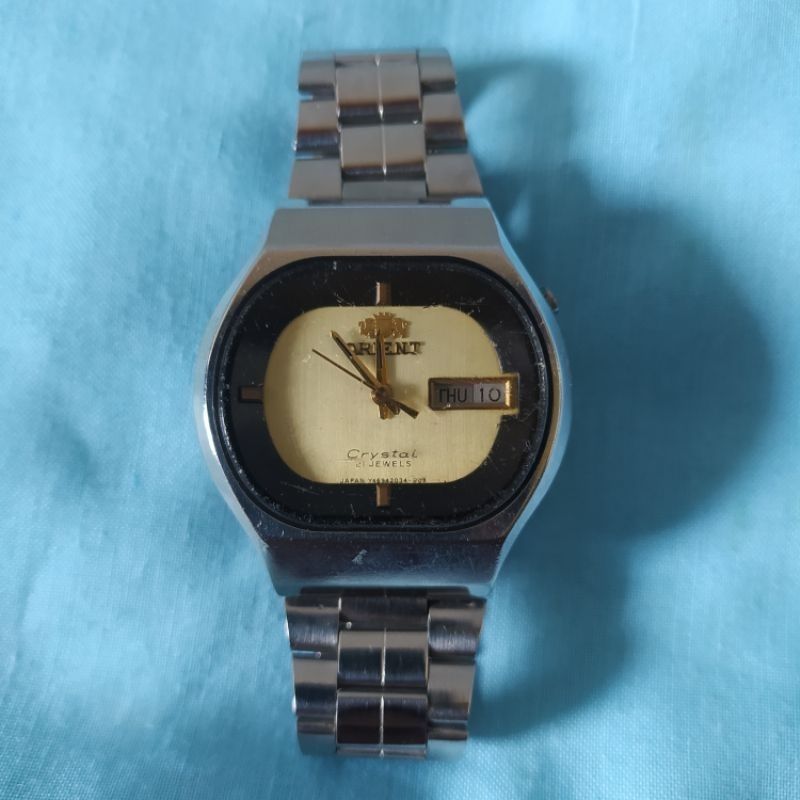 Jam tangan pria vintage Orient Crystal 21 jewels automatic