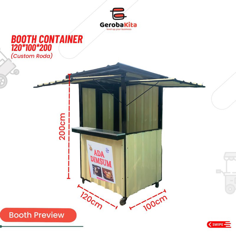 Booth Container 120x100x200 Roda