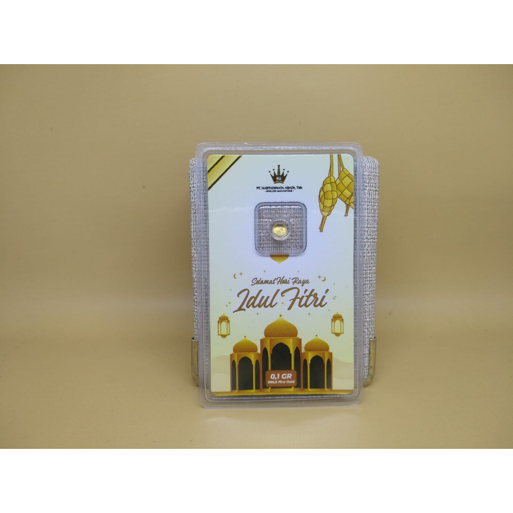 Logam Mulia HARTADINATA Selamat Hari Raya Idhul Fitri Gold 0.1 Gr 24K Fine Gold 999.9