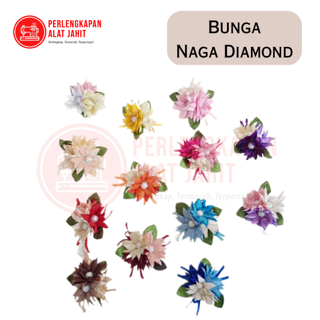 Bunga Naga Diamond, Aplikasi bunga, Aplikasi Baju, Aplikasi DIY, Aplikasi tempel, Bunga tempel