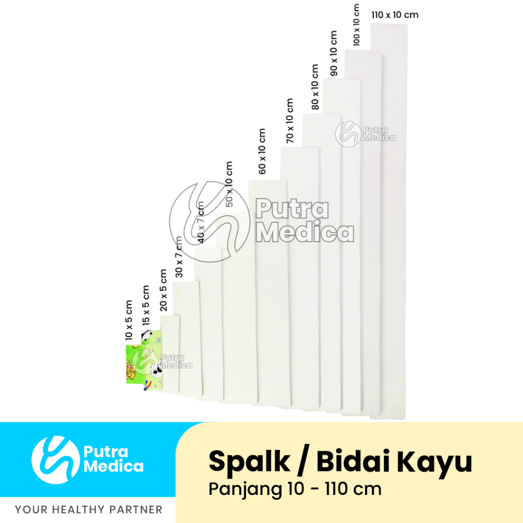Spalk Bidai Kayu Spons 40cm x 7cm x 8mm - 1pc / Gips Patah Tulang / Penyangga Cedera Kaki Tangan