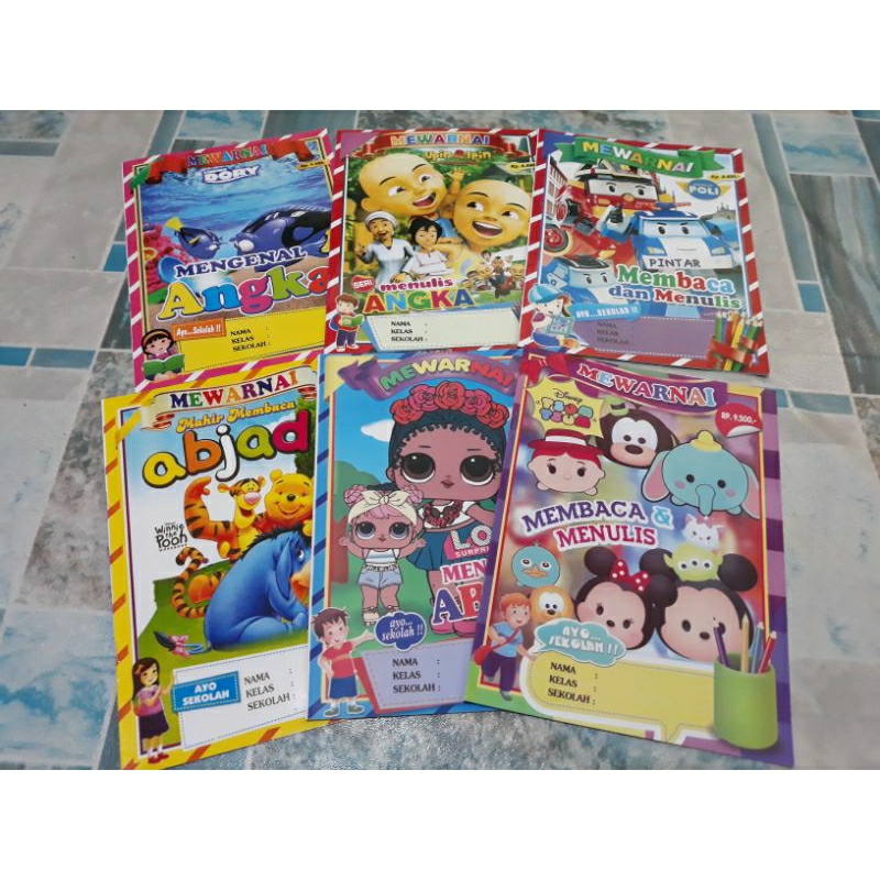 Mewarnai sambil belajar mengenal huruf, angka dan membaca dan menulis