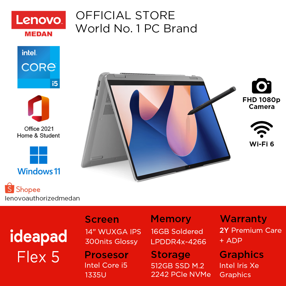 Lenovo IdeaPad Flex 5-14IRU8 3JID,3HID, 3KID, Ci5-1335U/16GB/512GB/W11HSL+OHS2021/2Y+ADP/14” WUXGA I