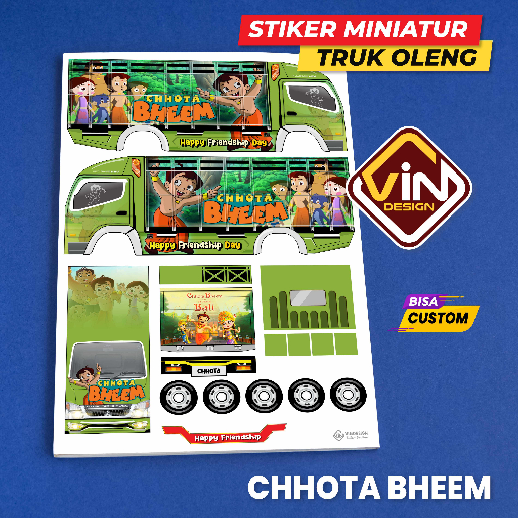 STIKER MINIATUR TRUK / CHHOTA BHEEM/ POLA STICKER MINIATUR TRUCK OLENG