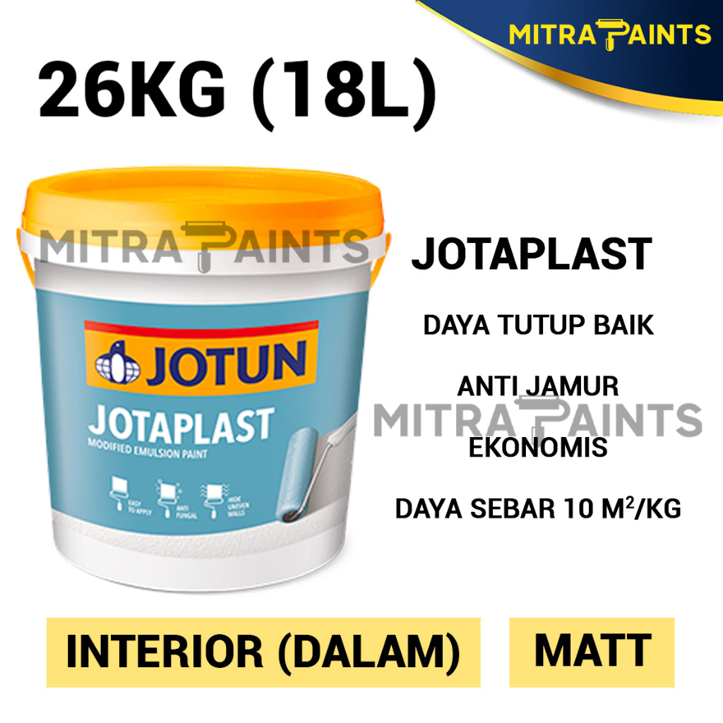 CAT TEMBOK JOTUN JOTAPLAST 18 LITER 26 KG PAIL / BISA REQUEST CUSTOM WARNA TINTING