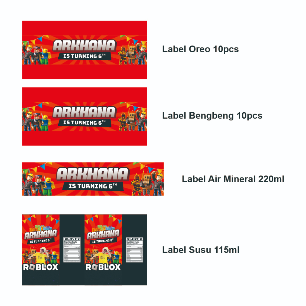 Paket Ulang Tahun Anak Murah / Label Snack Ulang Tahun Dessert Table